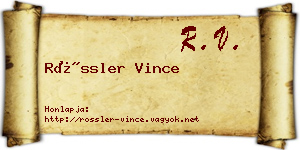 Rössler Vince névjegykártya